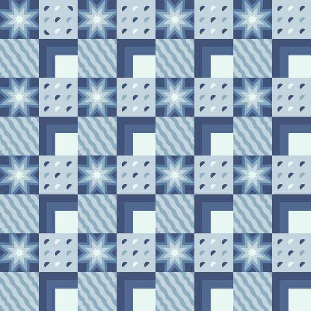 turquoise color seamless abstract geometric pattern background in square shape.