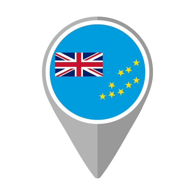 tuvalu flag on location pin