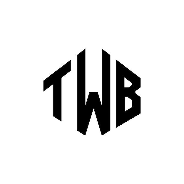 TWB letter logo design with polygon shape TWB polygon and cube shape logo design TWB hexagon vector logo template white and black colors TWB monogram business and real estate logo