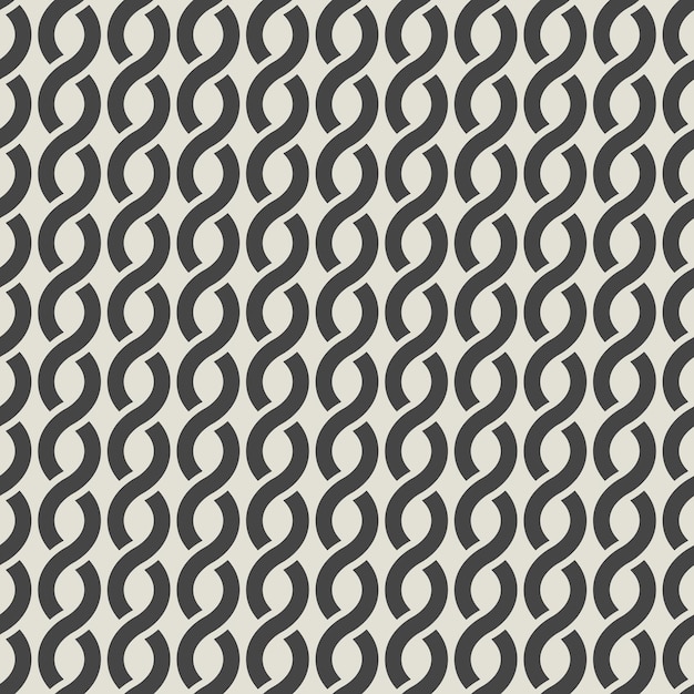 Twisted intertwining lines monochrome seamless pattern