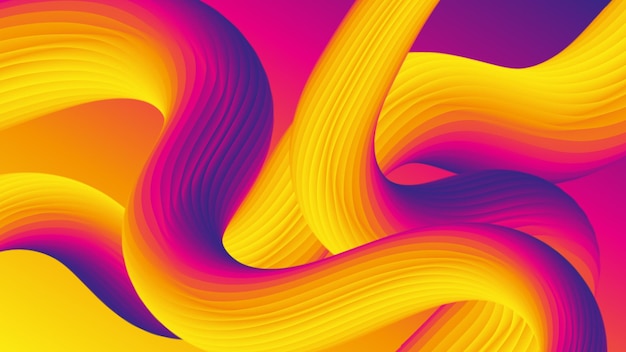 Twisted Liquid Elements Colorful Gradient Shape Composition