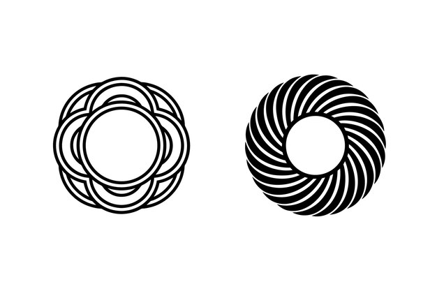 two abstract circular shapes in a minimalist style