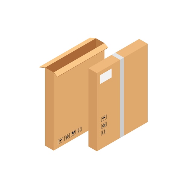 Two blank packaging boxesfree vector