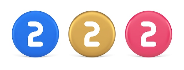 Two character button numeral cyberspace calculation service 3d realistic icon