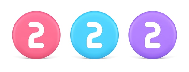 Two character button numeral cyberspace calculation service 3d realistic icon