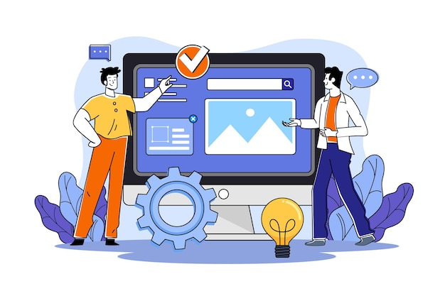 Two guys look at responsive website design