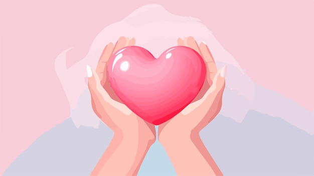 two hands holding a heart with the words  love  on the bottom