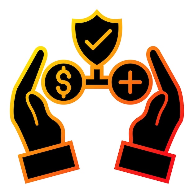 two hands with a shield and a sign that says  percent