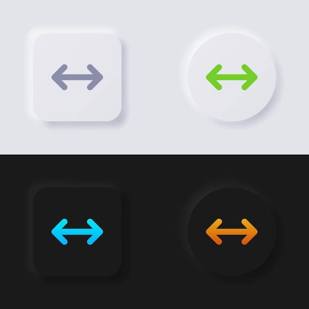 Two head arrow icon set Multicolor neumorphism button soft UI Design for Web design Application UI and more Button Vector