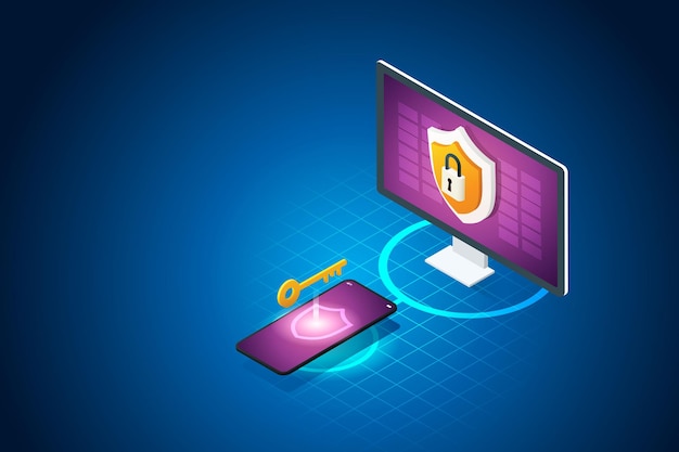 two layers of data protection on computer through the unlock via mobile phone