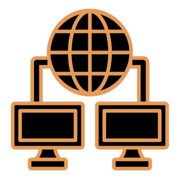 two monitors are shown with one that has the globe on it