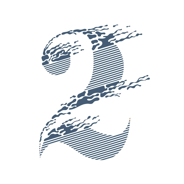 Two number with building design Line design Splash design