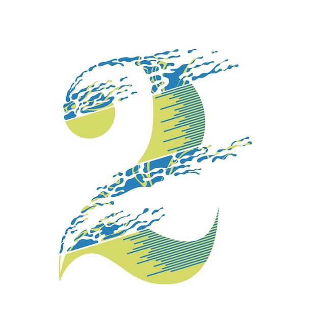 Two number with building design Line texture