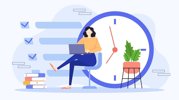 Two people explaining about business schedule and deadline