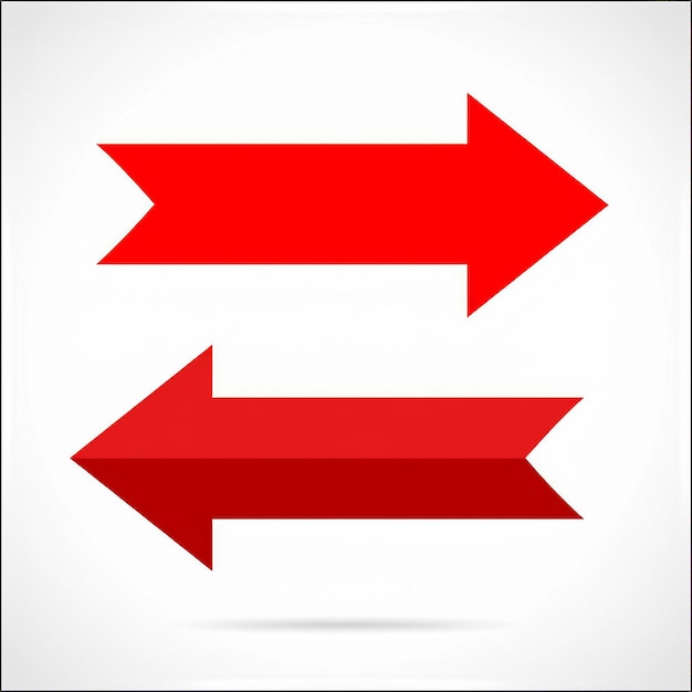 two red arrows pointing to the left and right with a white background
