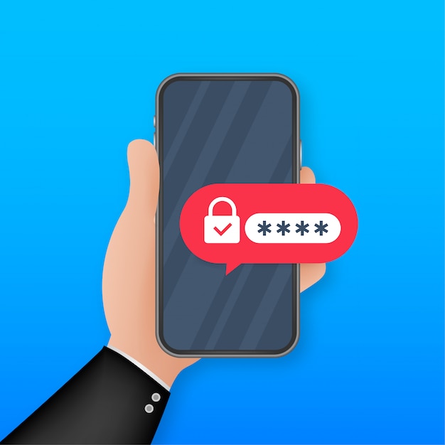 Two step authentication  illustration,  cartoon smartphone and computer safety login or signin.   illustration.