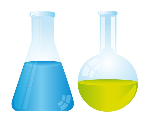 two test tubes isolated over white background