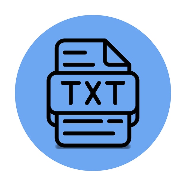 txt file type icon files and document format extension with an outline style design