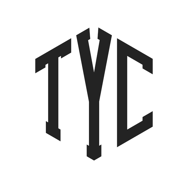 TYC Logo Design Initial Letter TYC Monogram Logo using Hexagon shape