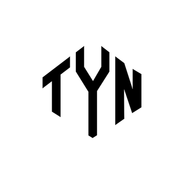 TYN letter logo design with polygon shape TYN polygon and cube shape logo design TYN hexagon vector logo template white and black colors TYN monogram business and real estate logo