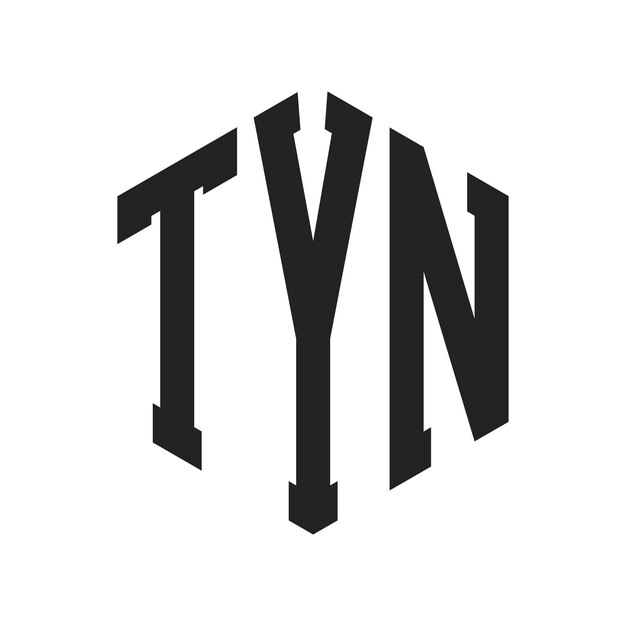 TYN Logo Design Initial Letter TYN Monogram Logo using Hexagon shape