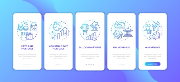Typer af realkreditlån - onboarding mobilapp skærmside