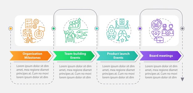 Types of corporate events rectangle infographic template