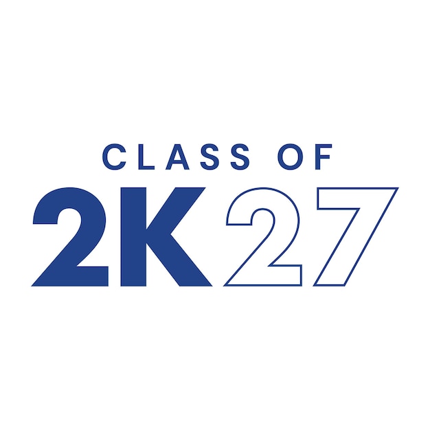 typography class of 2027 for greeting invitation card text for graduation design