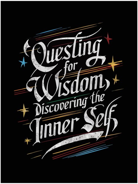 Typography with a unique colorful vector design pattern