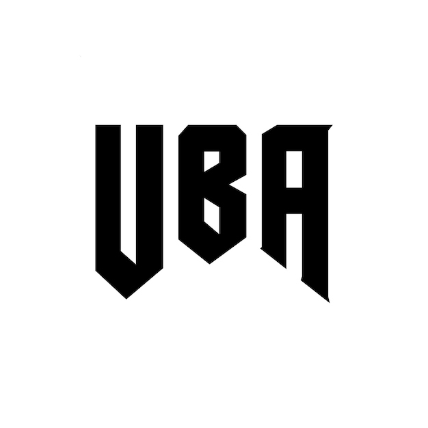 UBA letter logo design for technology company UBA logo design black and white color combination UBA logo UBA vector UBA design UBA icon UBA alphabet UBA typography logo design