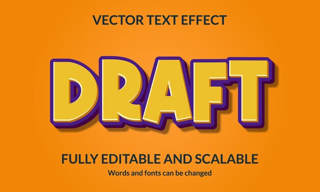 Udkast Redigerbar 3D-tekststileffekt