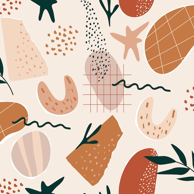 Udklipsmærke collage mønsterdesign