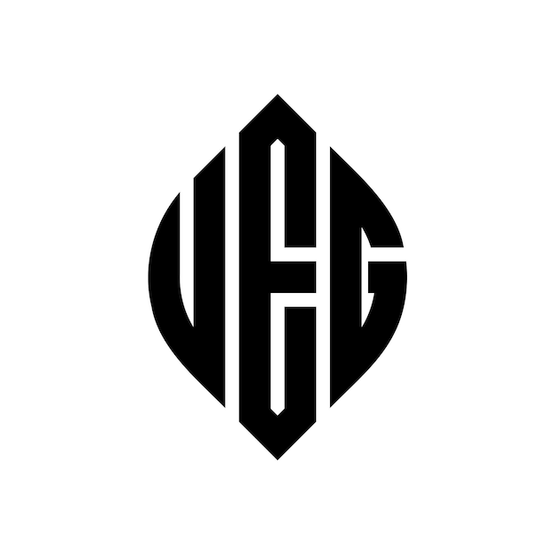 ueg circle letter logo design with circle and ellipse shape ueg ellipse letters with typographic style the three initials form a circle logo ueg circle emblem abstract monogram letter mark vector