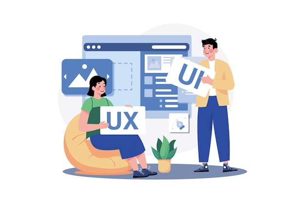 UI Designer Illustration koncept på hvid baggrund