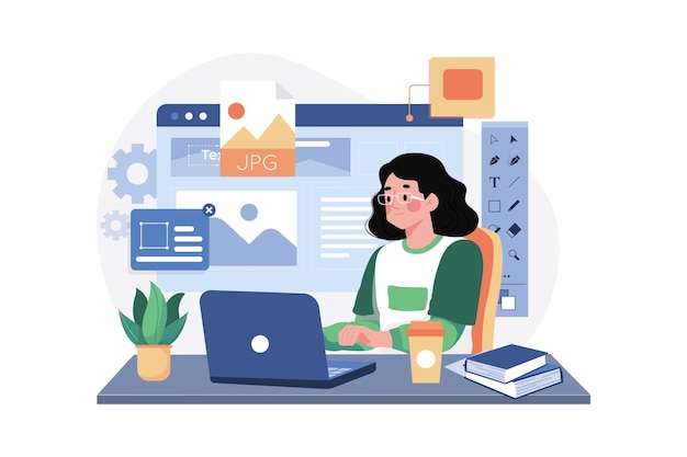 UI Designer Illustration koncept på hvid baggrund