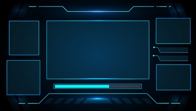 UI futuristic interface hud control panel technology design for e-sports game.