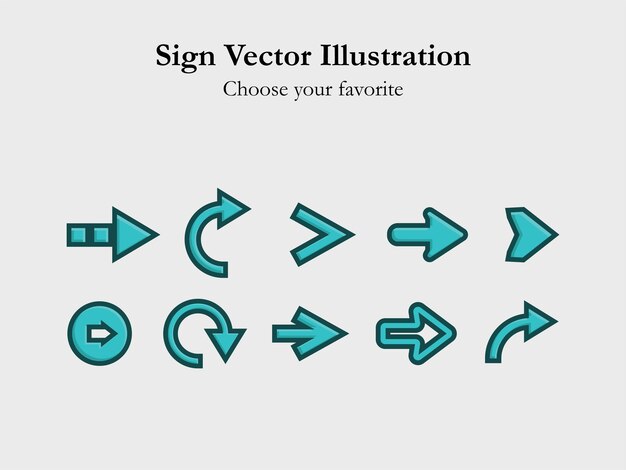 ui icon sign app set arrow cartoon simple line drawing digital business web illustration interface