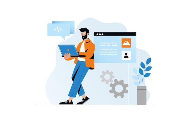 UI UX programming concept