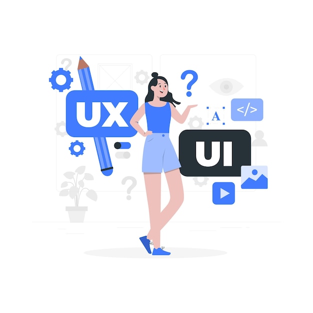 UIUX-forskelle Semi-flade illustrationer vektor