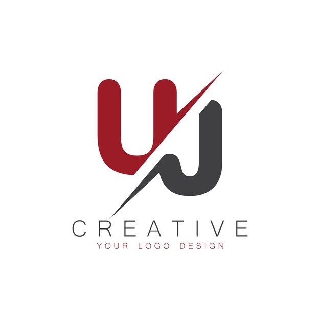 UJ initial monogram with letter creative logo