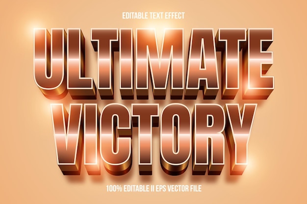 Ultimate Victory Editable Text Effect 3d Emboss Gradient Style