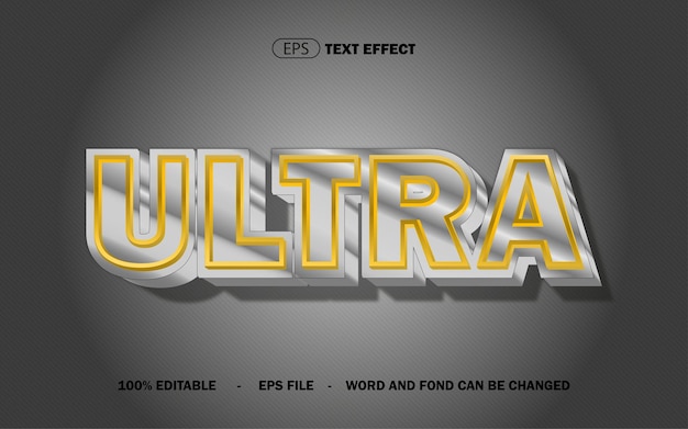 ULTRA TEXT EFFECT SILVER GOLD STYLE EPS FILE EDITABLE