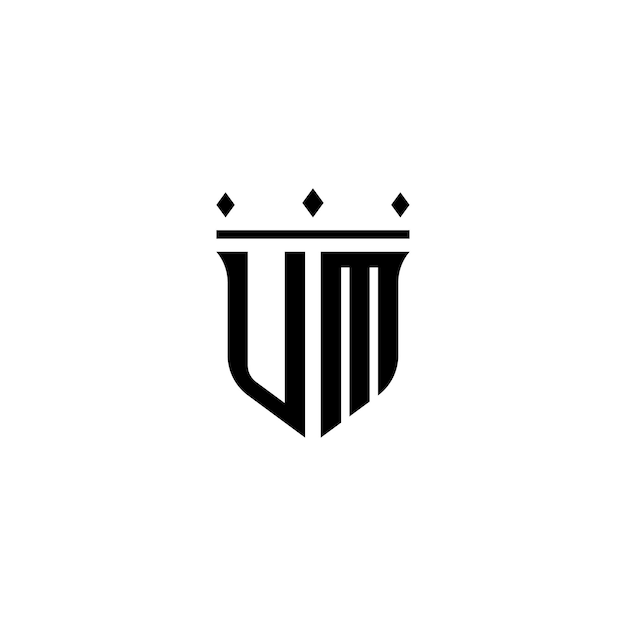 UM monogram logo tasarımı harf metin adı sembol monochrome logotype alfabe karakter basit logo
