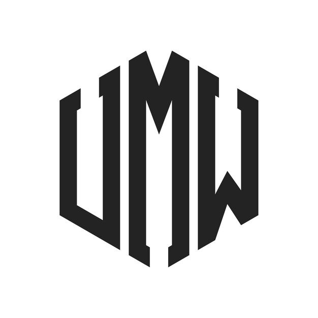 umw logo design initial letter umw monogram logo using hexagon shape