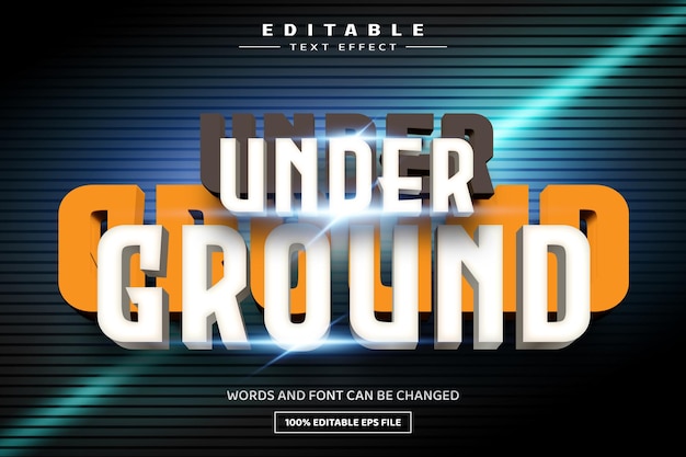Under ground 3D editable text effect template