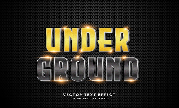 under ground 3d vector editable text effect with background
