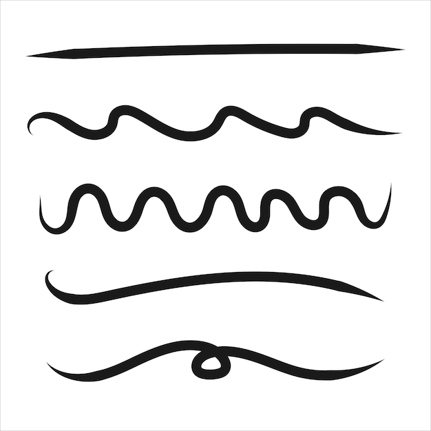 Underline brushes hand drawn ink strokes Vector