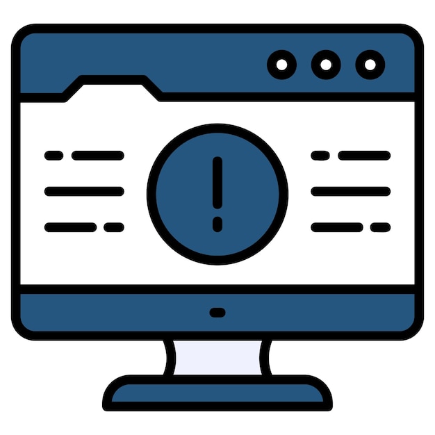 unexpected error sign while browsing concept Exclamation mark on computer led screen Vector Malware