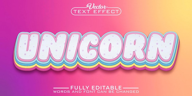 Unicorn Editable Text Effect Template