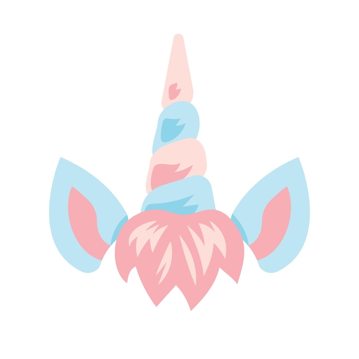 Vektör unicorn horn ear color on a white background vector illustration